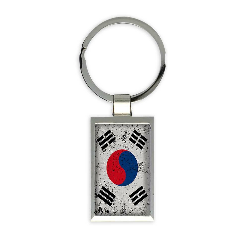 Gift Keychain South Korea Flag Retro Artistic Korean Expat Country