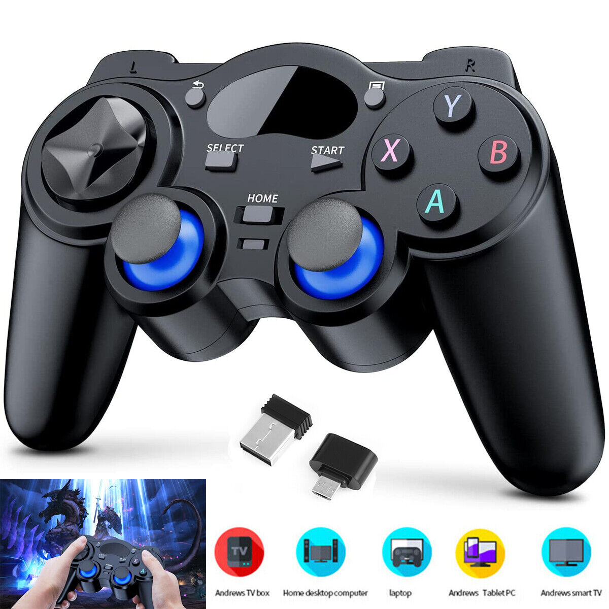 Wireless USB Game Controller Gamepad Joystick for Android Box Laptop PC 2020 | eBay