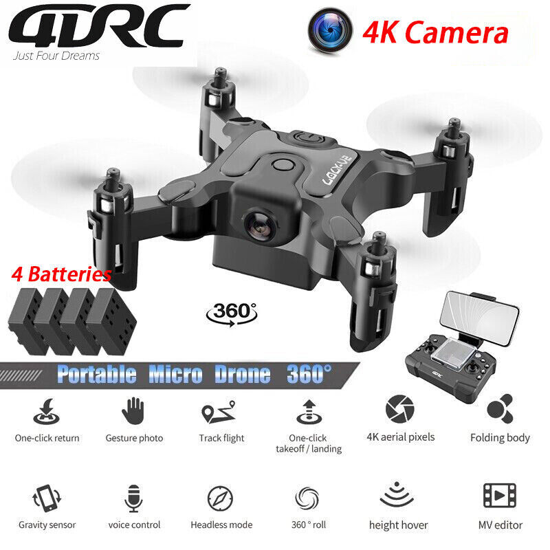4DRC V2 Mini Drone WIFI FPV Wide Angle 4K HD Camera Selfie