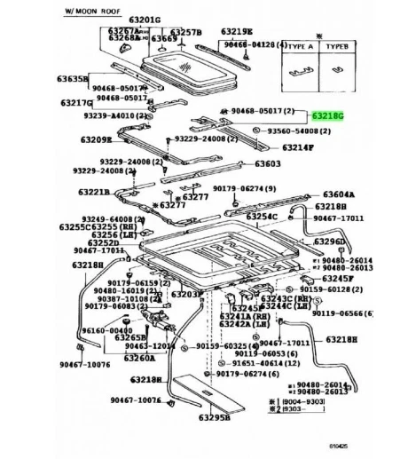 Toyota Genuine OEM GARNISH, SLIDING ROOF SIDE, LH LAND CRUISER ☆ 63218-60010-B6 - Imagem 2 de 2
