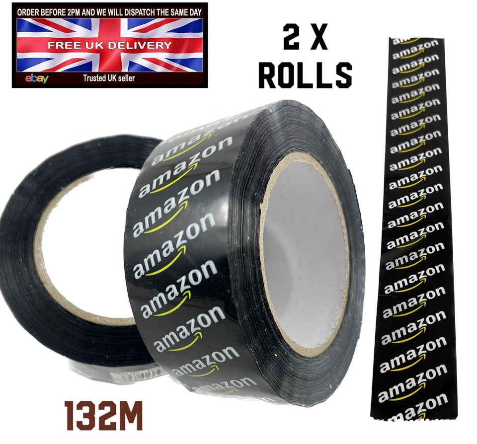 2 Rolls Packing Parcel Amazon Tape 48MM X 132M Packaging Sealing Strong Tapes - Image 3 of 4
