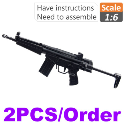 1:6 Scale Model Assembly Sniper Rifle Gun 4D Black HK53 For 12'' Figure 1/6 Toy +