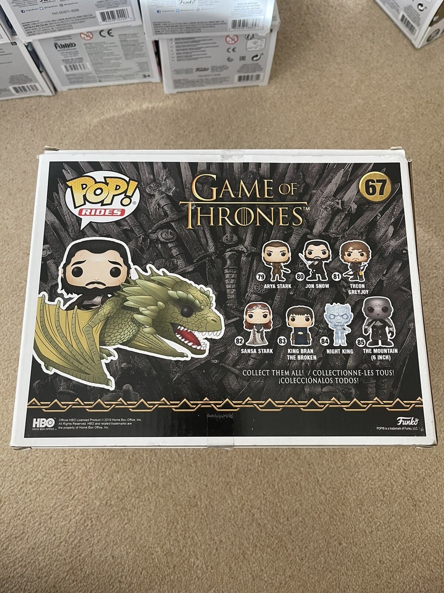 Funko Pop! TV Rides Game of Thrones Jon Snow & Rhaegal Dragon #67