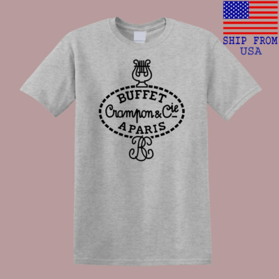 Buffet Crampon Wind Instruments Men's Grey T-Shirt Size S-5XL