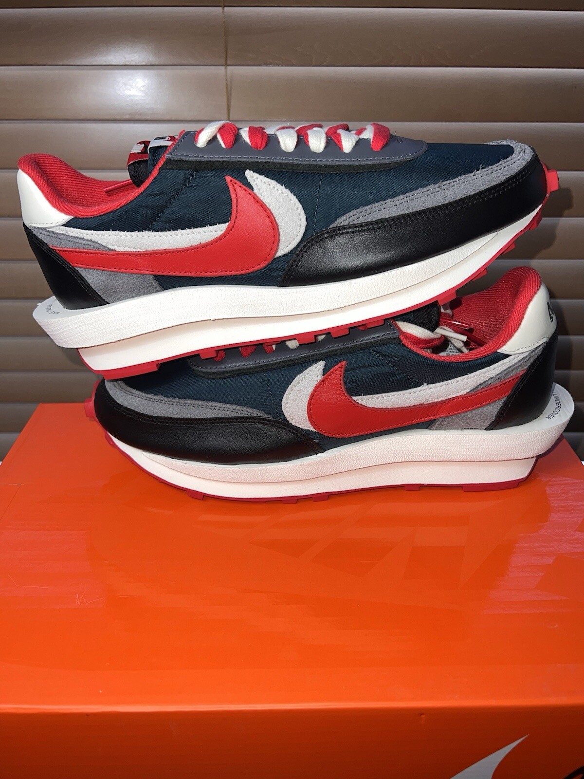 SACAI X NIKE Taglia 10 Nike Sacai x Undercover x LDWaffle Midnight Spruce University Rosso