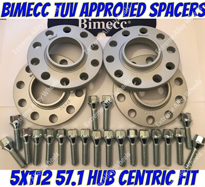 Alloy Wheel Spacers 15mm 20mm Audi A6 A8 Q2 Q3 R8 TT Silver Bimecc
