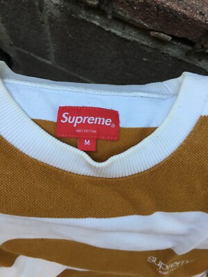 Supreme SS16 Striped Pique Crewneck Medium | eBay
