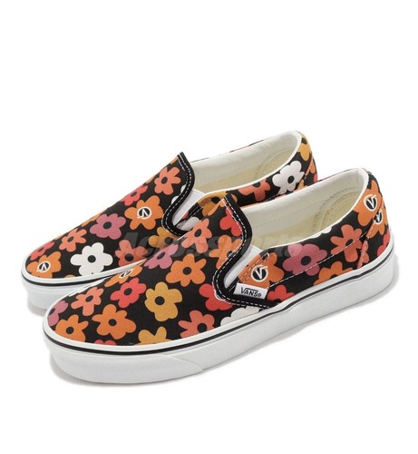 Vans Classic Slip-On Flower Black/Multicolor Shoes Size 11.5 Men’s & 13 Women’s