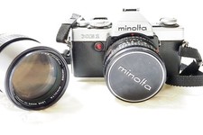 Minolta XG-1 Film Camera w/ MD Rokkor-X 1:2 50mm  MC Rokkor-PF 135mm 2.8 Lenses