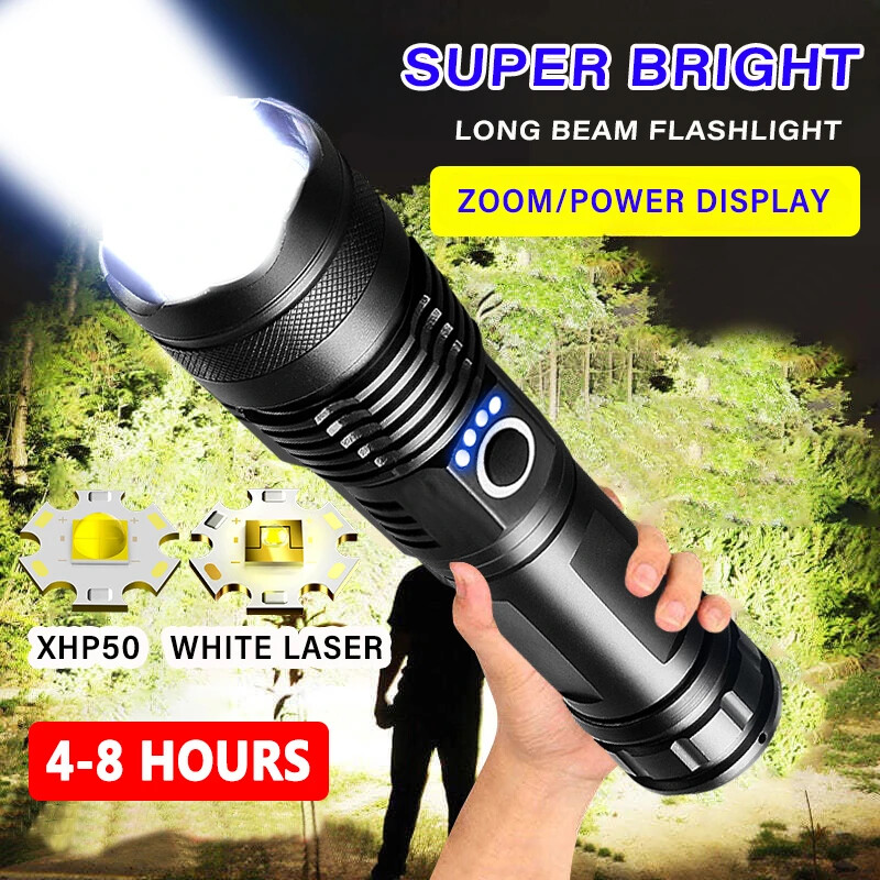 PREISKU Taktische Taschenlampe Mit Weißlaser 5000mah 20W LED Taschenlampe