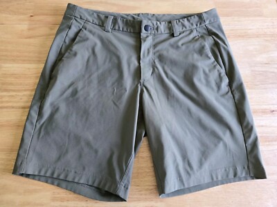Lululemon Chino Shorts Mens 36 Golf Shorts Olive Green Flat Front