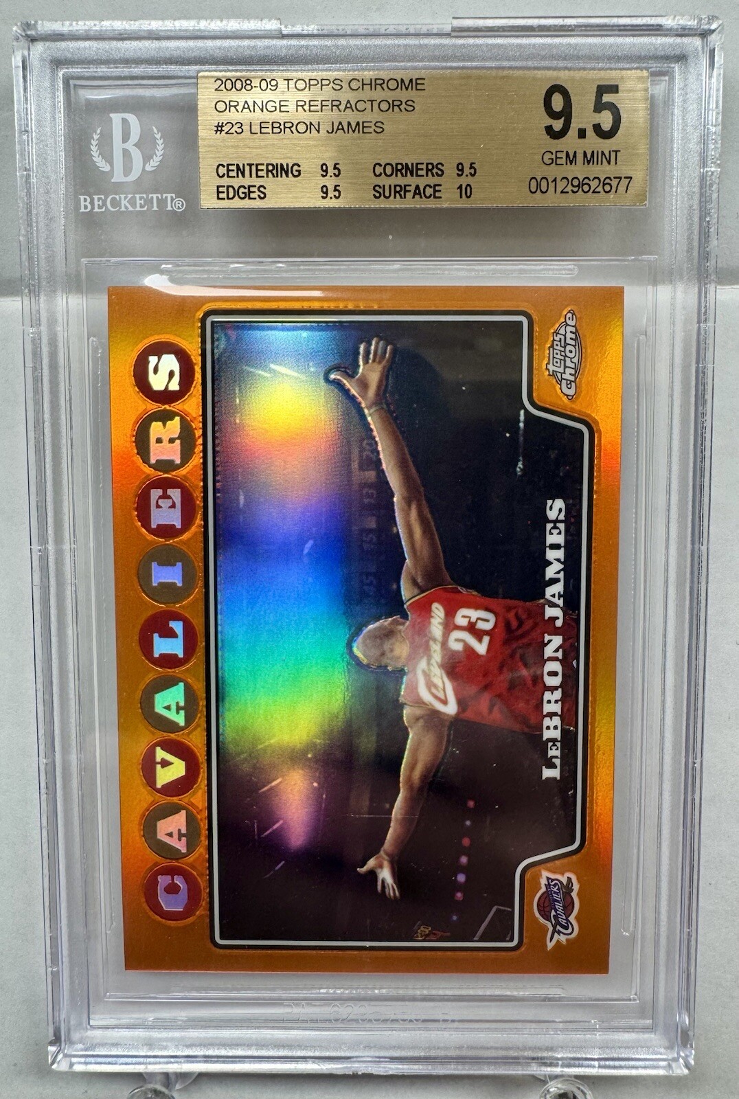 🔥 2008-09 Topps Chrome LeBron James Orange Refractor /499 True Gem Mint BGS 9.5