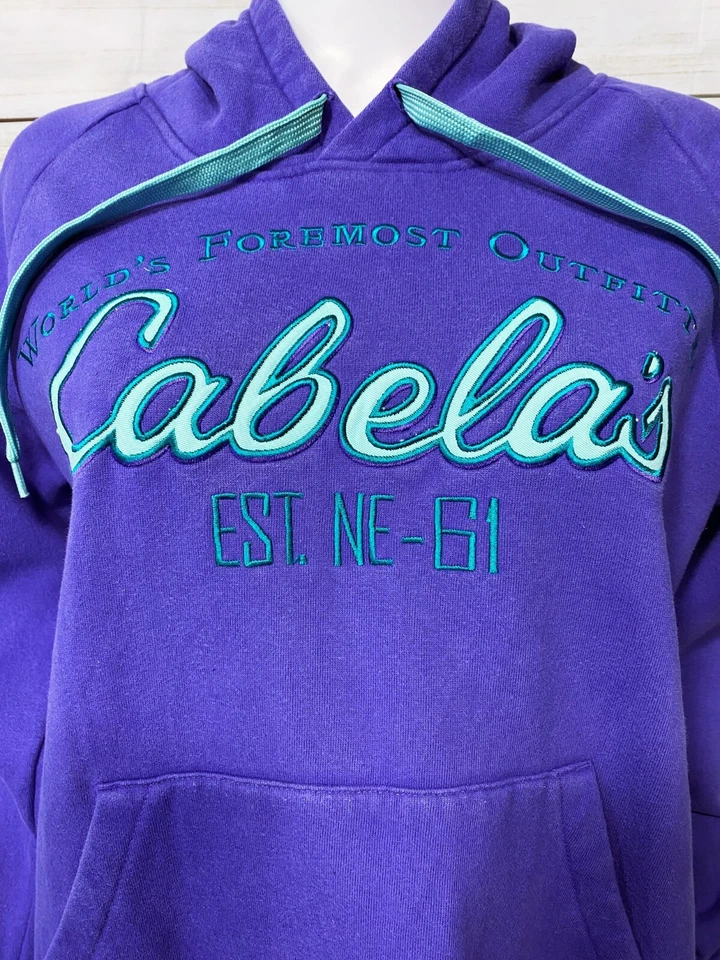 Cabela's Mujer Sudadera con Capucha Talla M Púrpura Canguro Bolsillo Manga Larga Mezcla de Algodón Foto 4 de 4