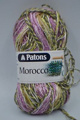 Seltenes eingestelltes Patons Marokko Modegarn in rosa/grünen Farben 50g Knäuel