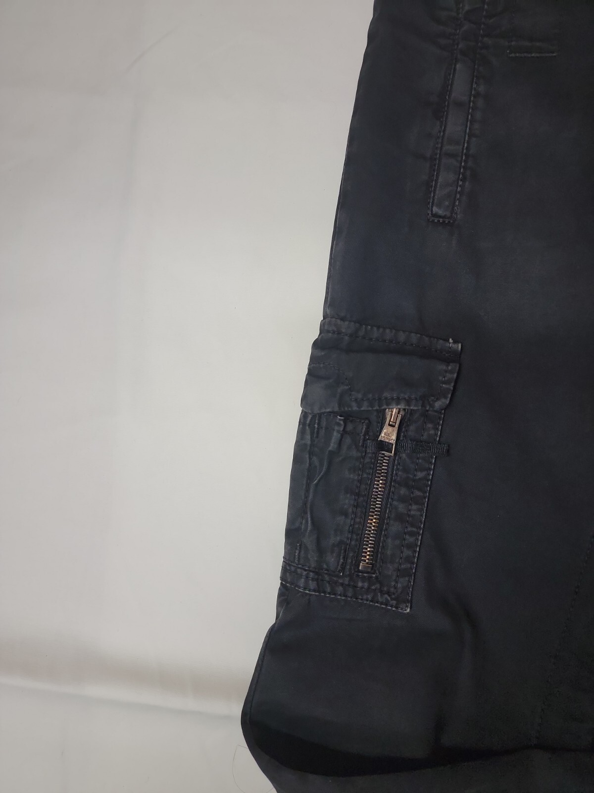 NEIL BARRETT Authentic Men's Straight Leg Unhemmed Pants Washed Black