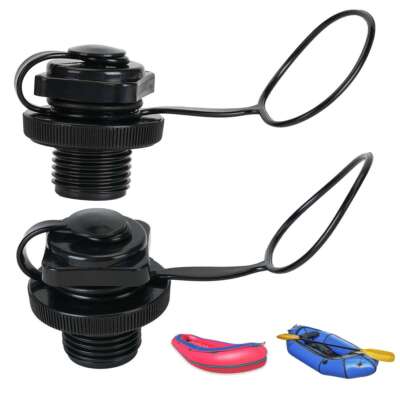 2Pcs Air Valve Inflatable Boat Spiral Air Plugs Inflation Replacement Screw USA