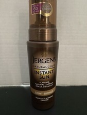 JERGENS Natural Glow INSTANT SUN Sunless Tanning Mousse LIGHT BRONZE 6 oz NEW