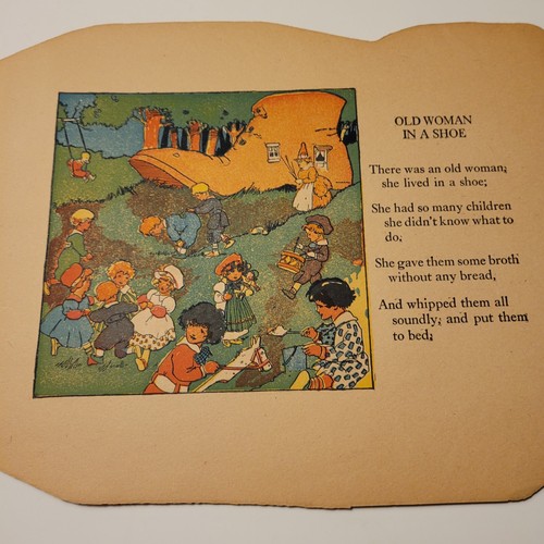 Vintage antike Kindergeschichte Malbuch mutige Illustrationen Mutter Hubbard - Bild 6 von 13
