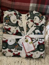 Pottery Barn Kids THE GRINCH WREATH Adult MEDIUM FLANNEL PAJAMAS CHRISTMAS 