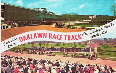 Postcard: Oaklawn Race Track -- Hot Springs Park -- Arkansas