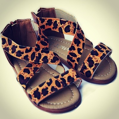 kids leopard sandals
