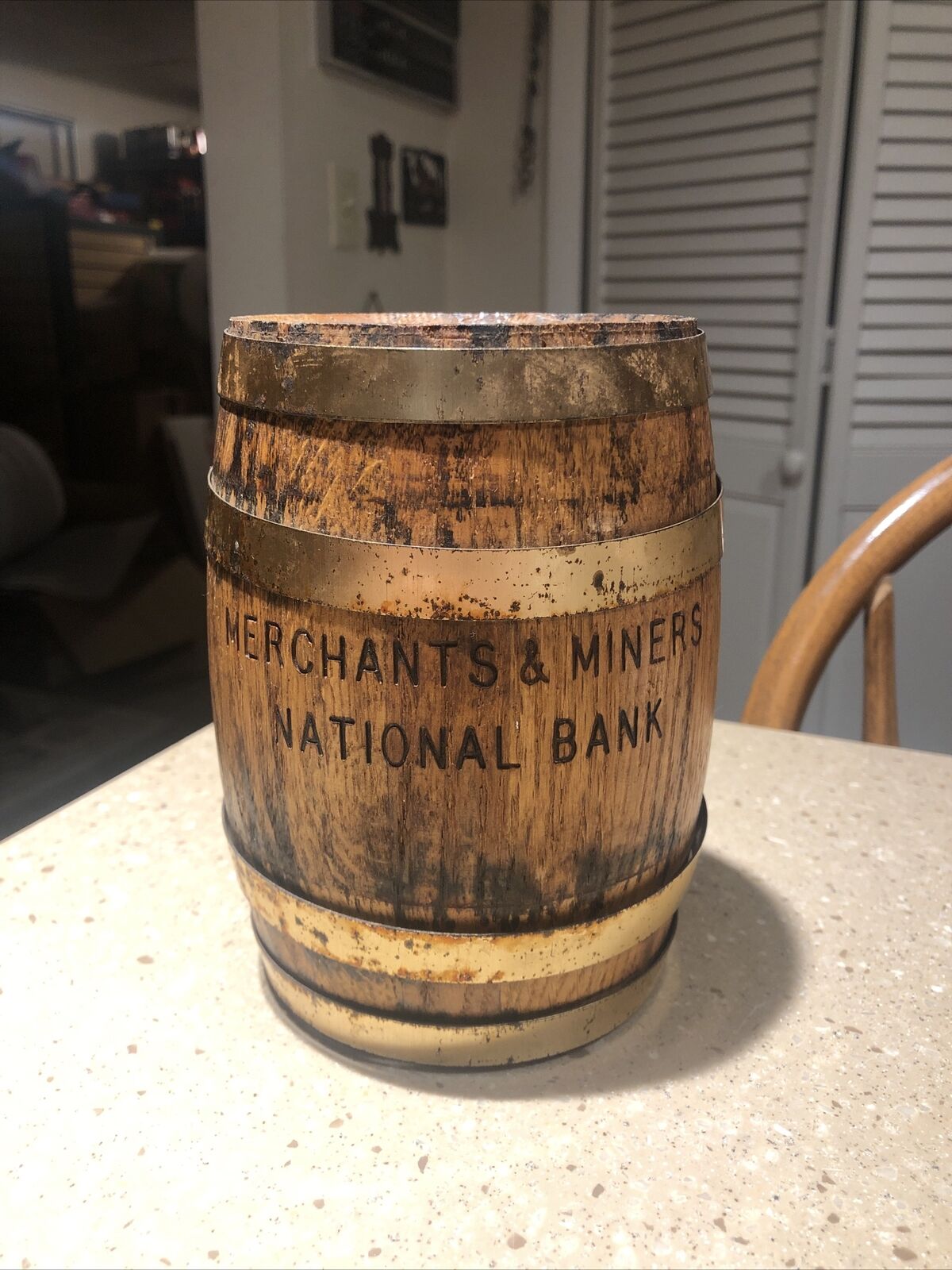 Image 1 - RARE MERCHANTS AND MINERS NATIONAL BANK WOODEN PIGGY OAK HILL WEST VIRGINIA COAL