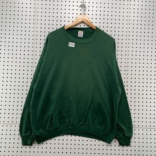 Vintage 80s Jerzees Green Blank Crewneck Sweatshirt Men 2XL Green USA Pullover