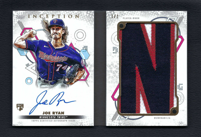 2022 Topps Inception Joe Ryan RC Autographed Letter Patch Book Card Auto /2