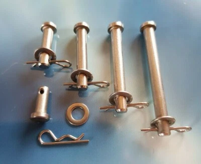 Clevis Pins M4 4mm M5 5mm Dia Stainless Steel R-Clips Washers 10mm to 50mm x2
