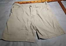 Prana Shorts Mens Size 38 Beige Brion Flat Front Cotton Canvas Outdoors Hiking