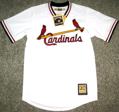 St. Louis Cardinals Mens Small White 1980's Cooperstown Majestic