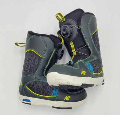 K2 Mini Turbo Light Up LED Snowboard Boa Boots Boys Youth Size 1