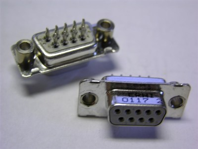 20 ERNI 044501/0000 DB9 9 Pos Female Thru-Hole Vertical PCB D-Sub Connectors 