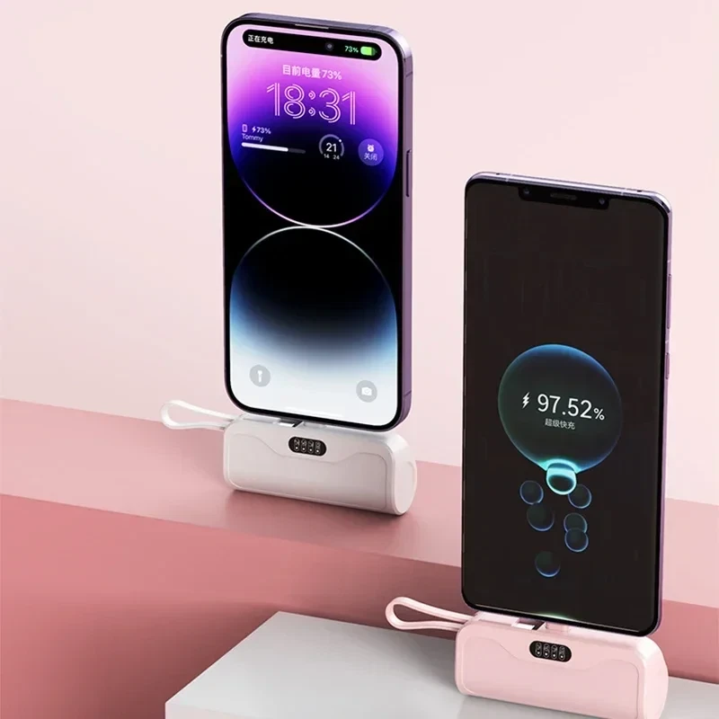 5000mAh Type-C Portable Power Bank Fast Charging Compact Design 5000mAh Type-C Portable Power Bank Fast Charging Compact Design