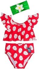 Disney Store Stitch 2 PC Deluxe Swimsuit Girl Size 5/6