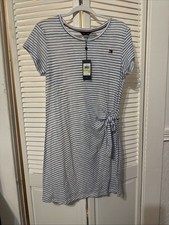 Tommy Hilfiger Dress Navy Blue COTTON Size M Lite See-Through Summer Beach