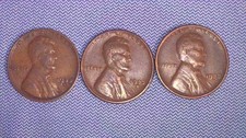 1933-D LINCOLN WHEAT PENNY  LOT of 3 - VF