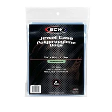 Pack of 100 BCW Resealable CD Jewel Case Acid Free 2-Mil Clear Poly Bags