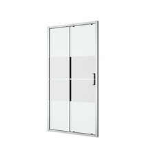 Chrome Mirror Sliding Shower Door 195x100cm Bathroom Screen Modern UK Glass Plus