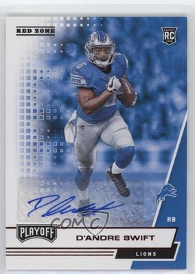 2020 Panini Playoff Rookies Red Zone D'Andre Swift #209 Rookie Auto RC 1i3i