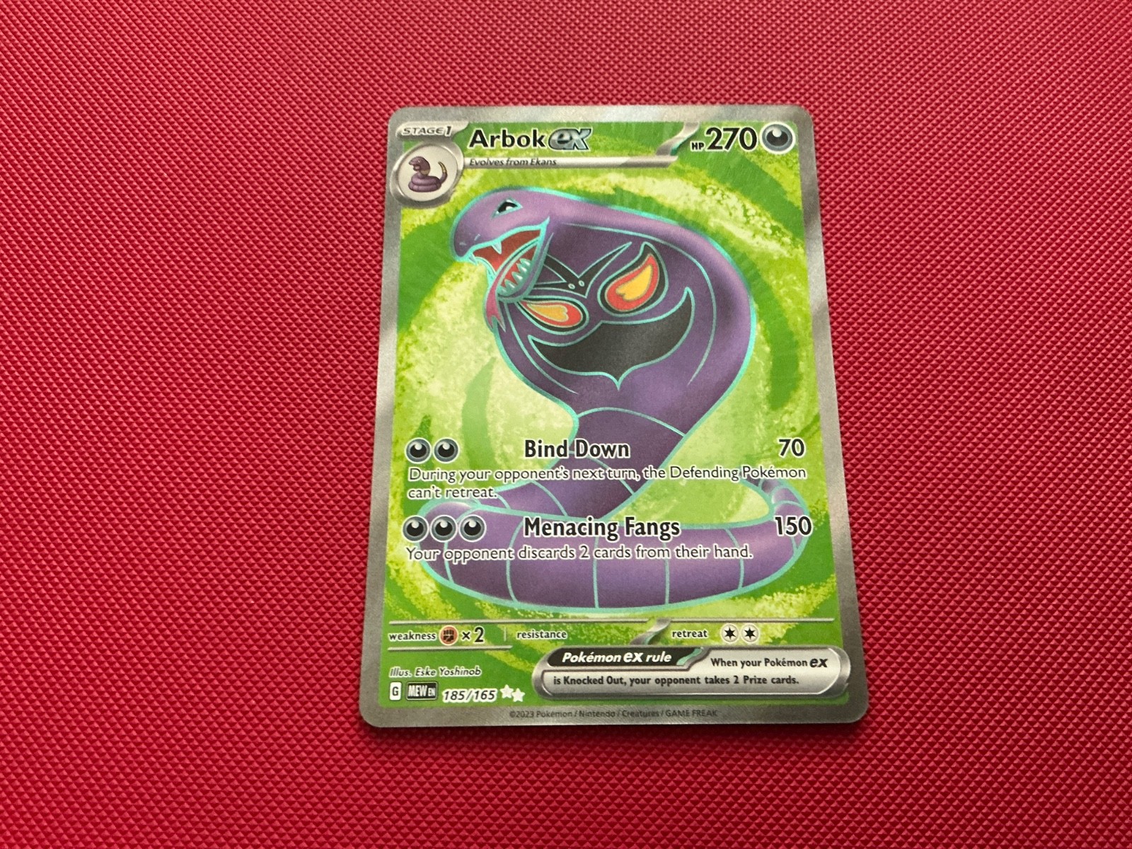 Arbok ex  - Ultra Rare - 185/165 - Pokemon 151 NM