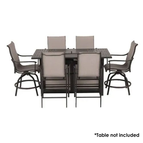 Four Seasons Courtyard Manhattan 6 Piece Patio Dining Furniture, Gray (Used)