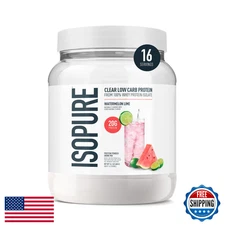 Isopure Clear Whey Isolate Protein Watermelon Lime 14.1oz 20g Lactose Free