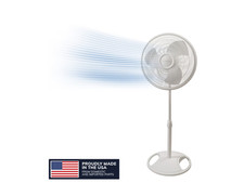 Ventilador de Pedestal Oscilante 3 Velocidades Lasko 16", Blanco, S16200