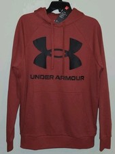 Under Armour Men's SMALL Rival Fleece Hoodie Big Logo CINNA RED 689 OW25