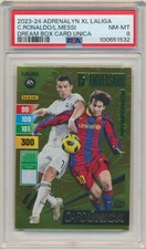 Tarjeta Panini Adrenalyn XL LaLiga Ronaldo Messi Dream Box 2023 única PSA 8