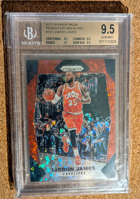Panini 2017-18 Prizm Prizms Fast Break Red LeBron James #191 BGS 9.5 /125
