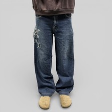 Vintage Y2K wide leg baggy hip hop Jeans dark blue W32 x L31