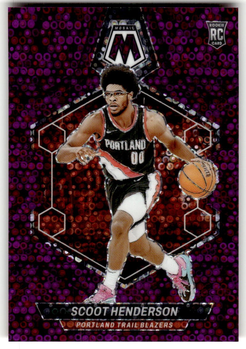 2023-24 Panini Mosaic Scoot Henderson Fast Break Purple #/50 Rookie #216