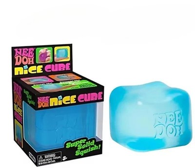 Nee Doh Nice Cube - Super Solid Squish Toy (Blue)